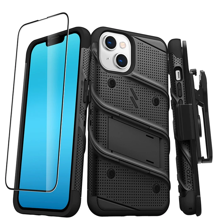 ZIZO BOLT Series Apple iPhone 14 with tempered glass (Black)