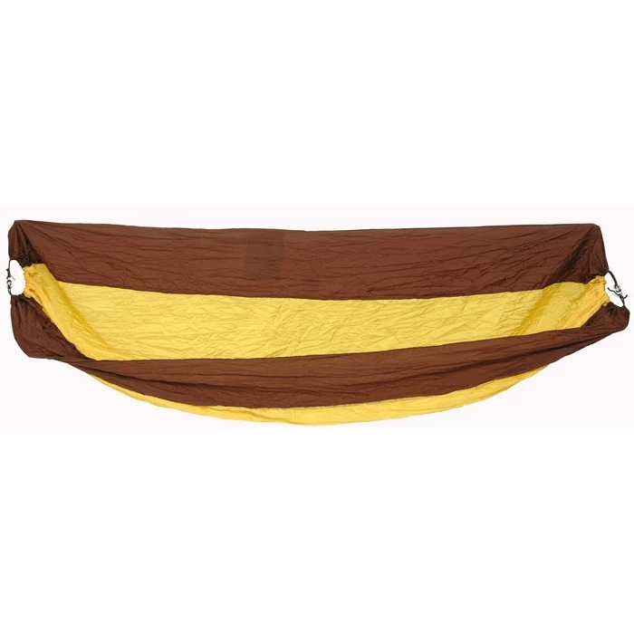 Velco Single Parachute Hammock in Sack - 275 x 140 cm (Brown/Yellow)