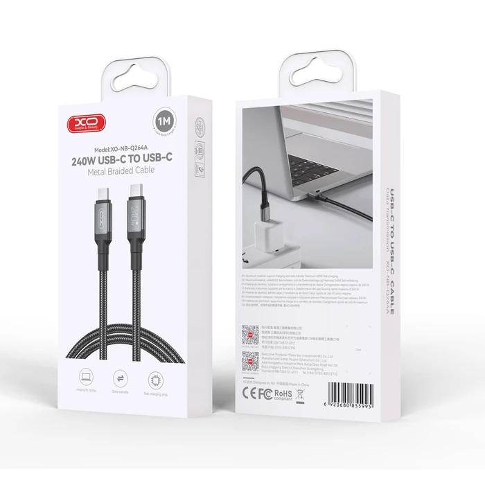 Καλώδιο Φόρτισης Xo Nb Q264a Type-C Σε Type-C 240w, 1m