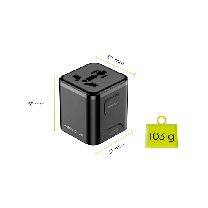 Mobile Origin Travel Adapter PW30 EU/UK/US/AUS, black