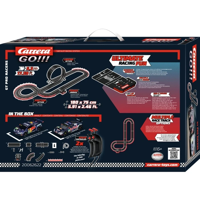 Carrera GO Red Bull GT3 Set (GO!!! 1:43 slot car racing set, 2-player)