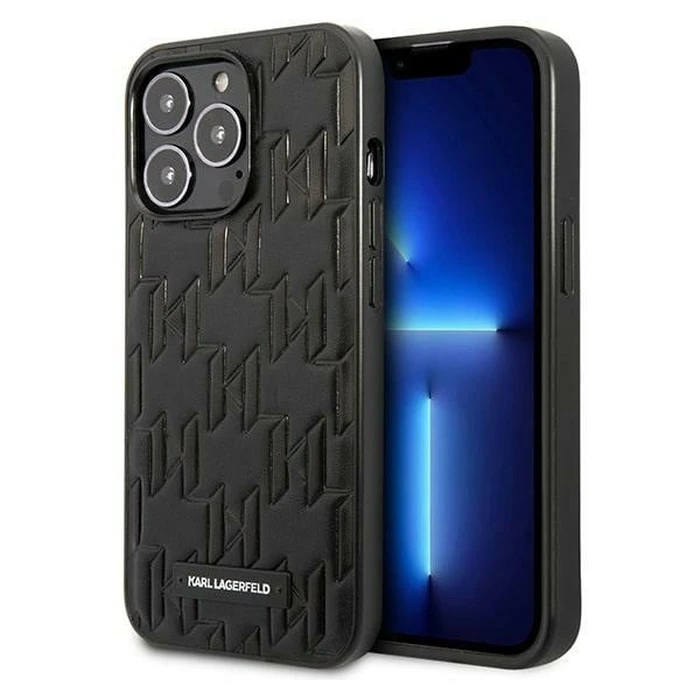 Karl Lagerfeld KLHCP13LMNMP1K Apple iPhone 13 Pro hardcase black Monogram Plaque