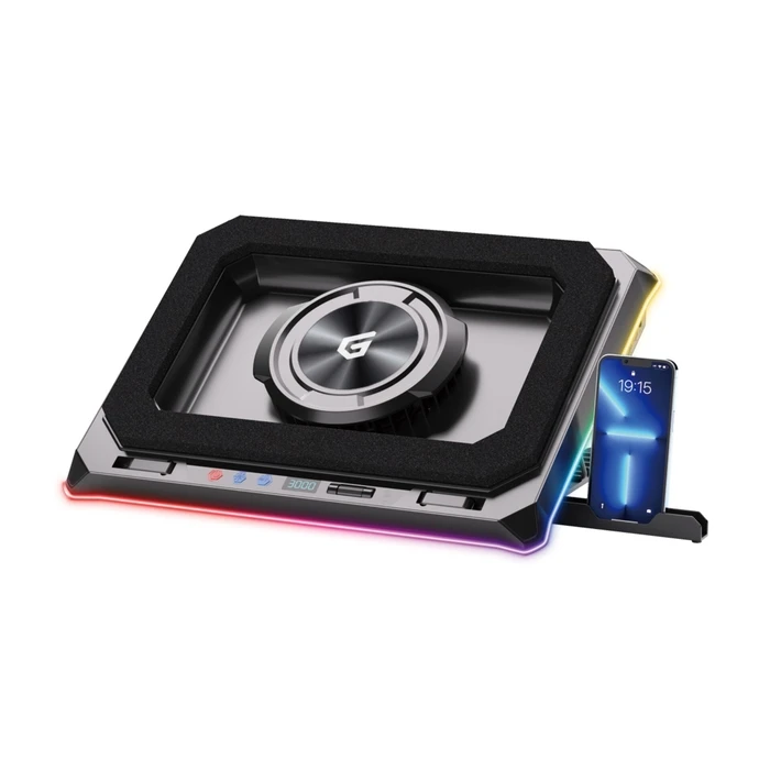 Conceptronic THYIA03B Ψύκτρα (Cooling Pad) για Laptop έως 19'' με 1 Ανεμιστήρα και USB Hub - Ασημί