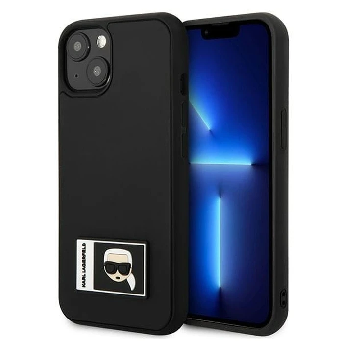 Karl Lagerfeld KLHCP13S3DKPK Apple iPhone 13 mini black hardcase Ikonik Patch
