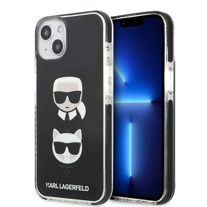 Karl Lagerfeld KLHCP13STPE2TK Apple iPhone 13 mini hardcase black Karl&Choupette Head