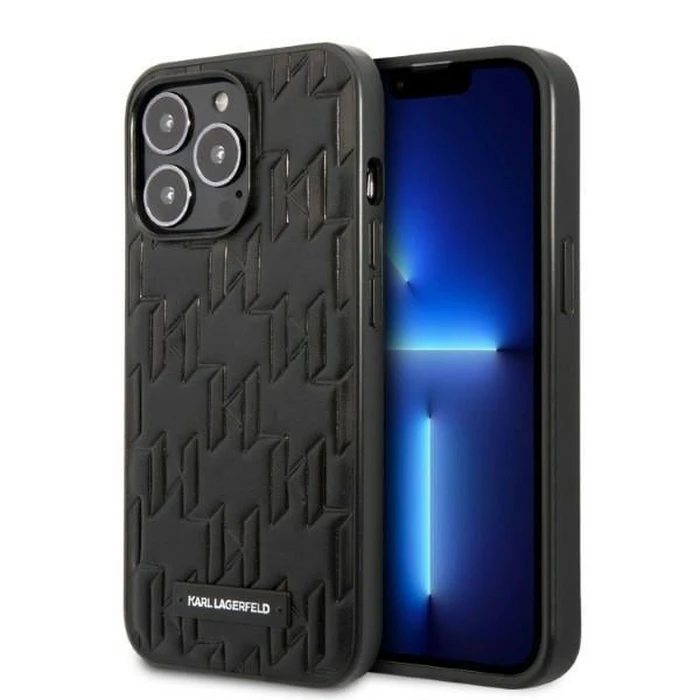 Karl Lagerfeld KLHCP13XMNMP1K Apple iPhone 13 Pro Max hardcase black Monogram Plaque