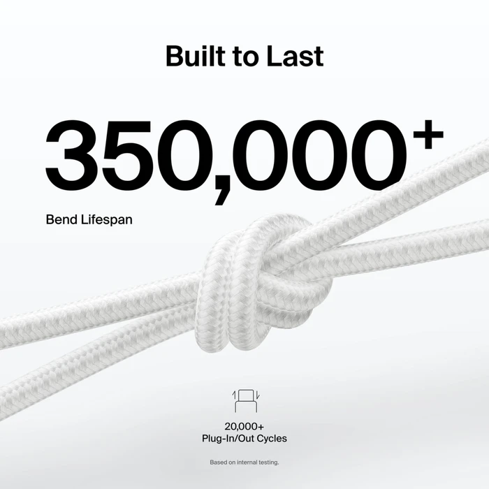 Belkin BoostCharge πλεκτό καλώδιο USB-C σε Lightning 2m (CAA022HQ2MWH) - Λευκό