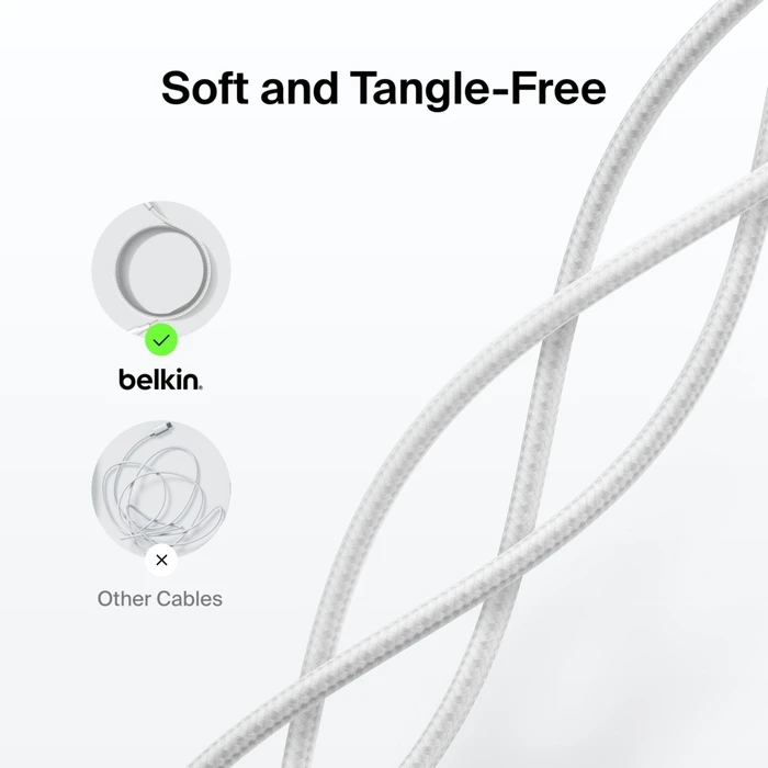 Belkin BOOSTCHARGE Braided USB-A to USB-C Cable 2 m White (CAB022HQ2MWH)
