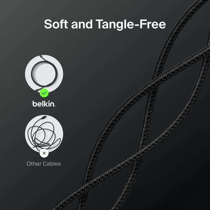 Belkin BOOSTCHARGE USB-C σε USB-C καλώδιο 60W 2 μ. Μαύρο (CAB024HQ2MBK)