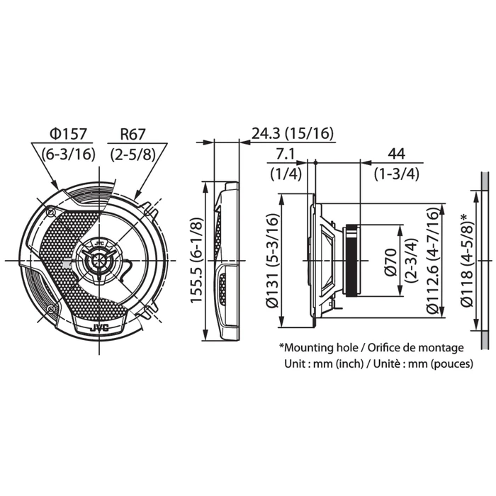 JVC CS-DR522 Σετ Ηχεία Αυτοκινήτου Ομοαξονικά 2-Δρόμων 40W RMS (CSDR522)
