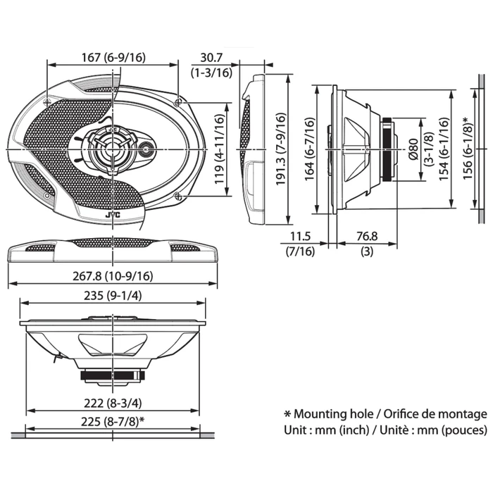 JVC CS-DR6932 Car Speaker Set 6x9" 70W RMS (3-way)