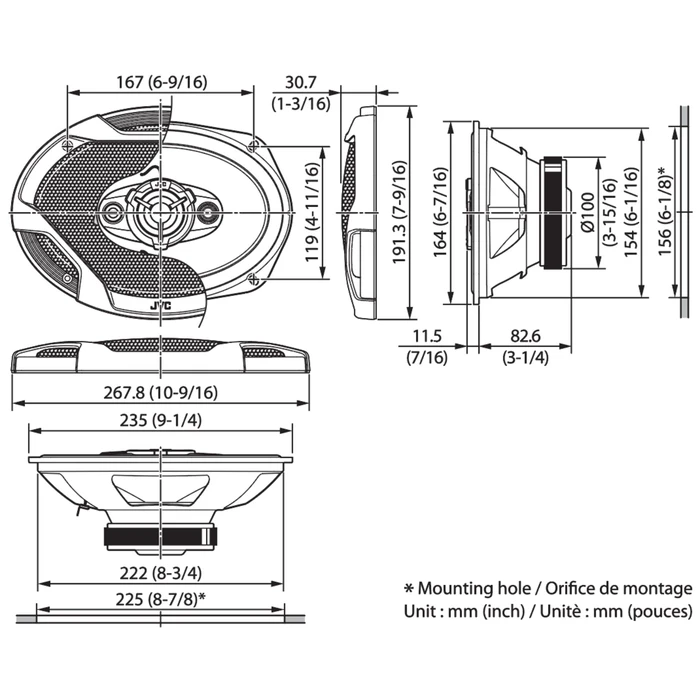 JVC CS-DR6942 Car Speakers 6x9" 4-way (Peak 550W / RMS 90W)