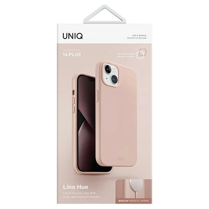 UNIQ Lino Hue Apple iPhone 14 Plus / 15 Plus Magclick Charging blush pink