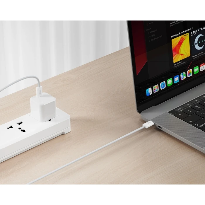 Καλώδιο Φόρτισης Xo Nb-Q273a Ip15 Woven Style Type-C Σε Type-C, 1m, 60w, Λευκό