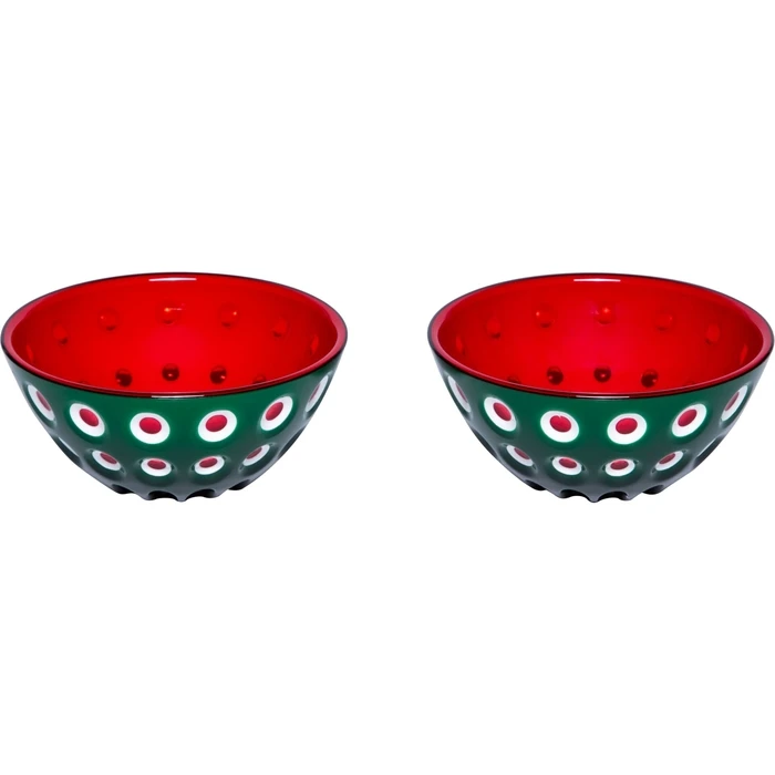 Guzzini Le Murrine Σετ 2 Μπολ Ø12 cm Σμαραγδί / Λευκό / Κόκκινο