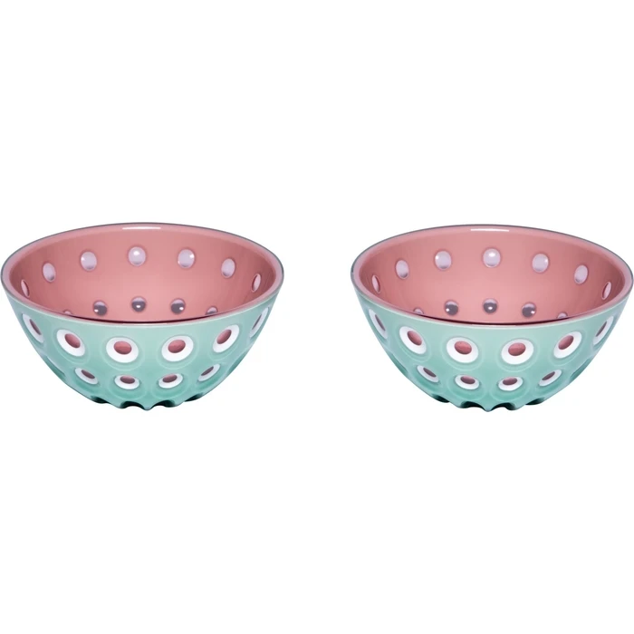 Guzzini Le Murrine Set of 2 Bowls Ø12 cm Matcha green / white / mauve