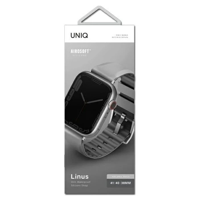 UNIQ Linus strap Apple Watch 4/5/6/7/8/9/SE/10 40/41/42mm Airosoft Silicone gray/chalk grey