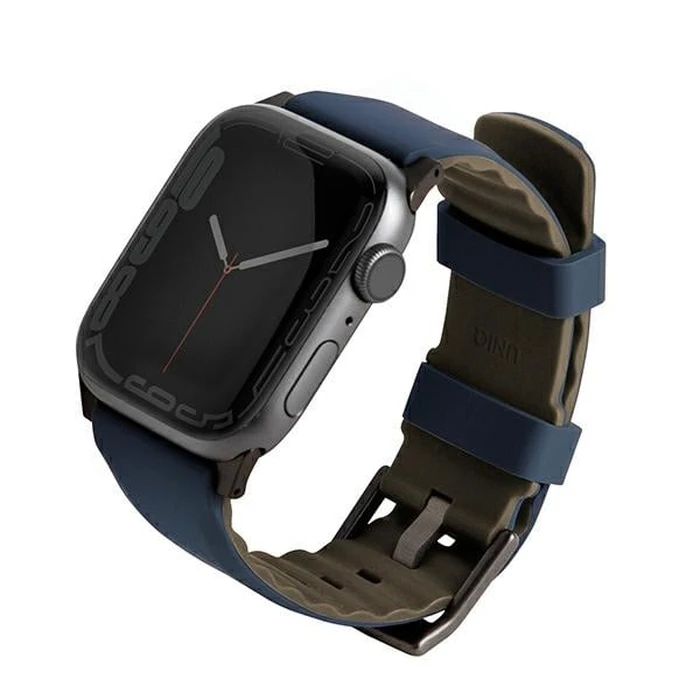 UNIQ Linus strap Apple Watch 4/5/6/7/SE/8/9/Ultra 44/45/49mm Airosoft Silicone blue/nautical blue