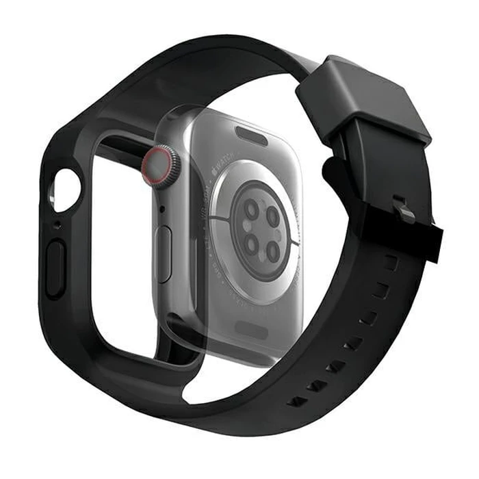 Belt + case UNIQ Monos 2in1 Apple Watch 4/5/6/7/8/9/SE 44/45mm black/midnight black
