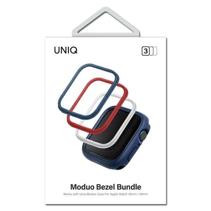 UNIQ frame for Moduo Apple Watch 4/5/6/7/8/9/SE 44/45mm Blue-Red-White [3 PACK]