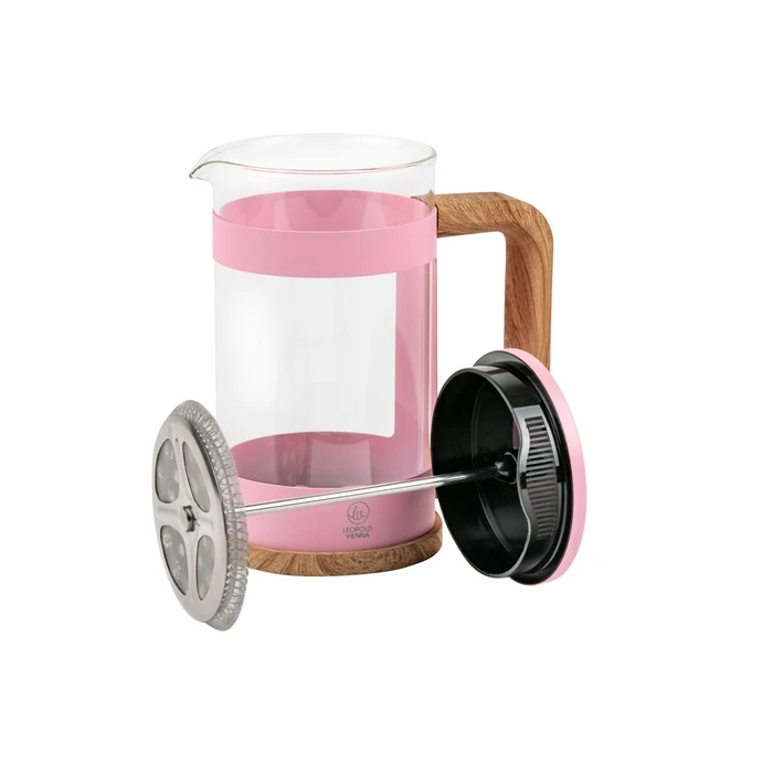 Leopold Vienna Franca LV117028 French Press Coffee & Tea Maker, 600 ml, Pink