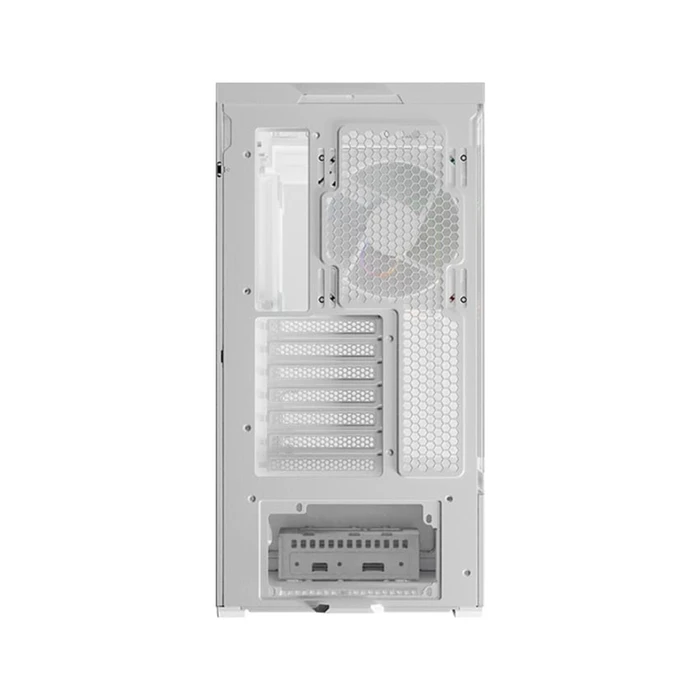 LC-Power LC-812W-ON Quartz Vision Midi Tower Gaming με πλαϊνό παράθυρο, USB 3.2 & USB-C, Λευκό