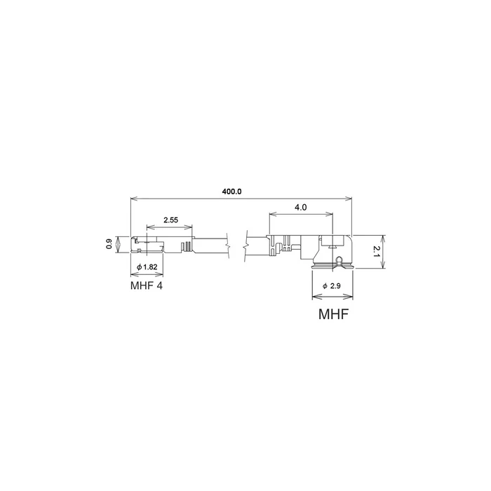 DELOCK Antennenkabel U.FL MHF > IV/HSC MHF St/St 1.13 0.40m (Model 89650)