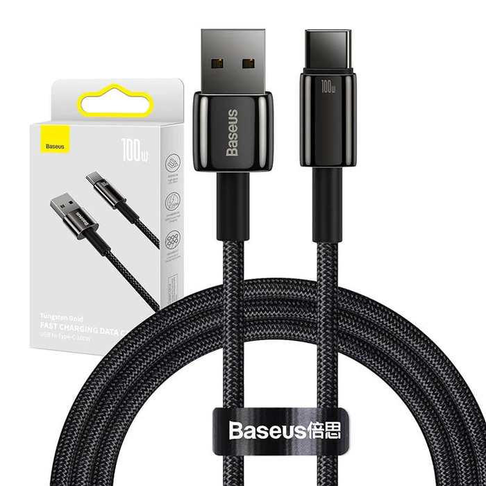 Καλώδιο USB to USB-C Baseus Tungsten Gold , 100W, 1m (black)