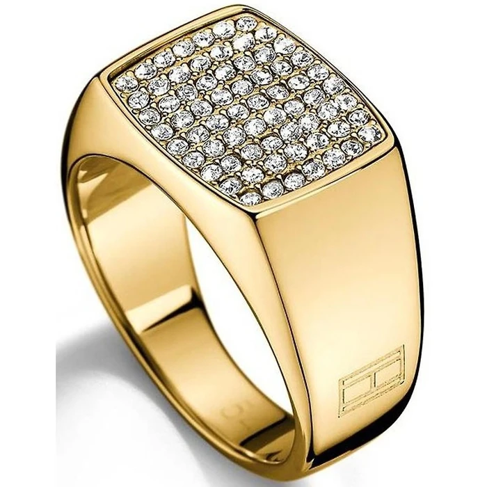 Tommy Hilfiger Women's Ring 2700733B Size 52 - Stainless Steel, Golden