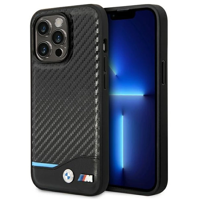 BMW BMHCP14L22NBCK Apple iPhone 14 Pro black Leather Carbon
