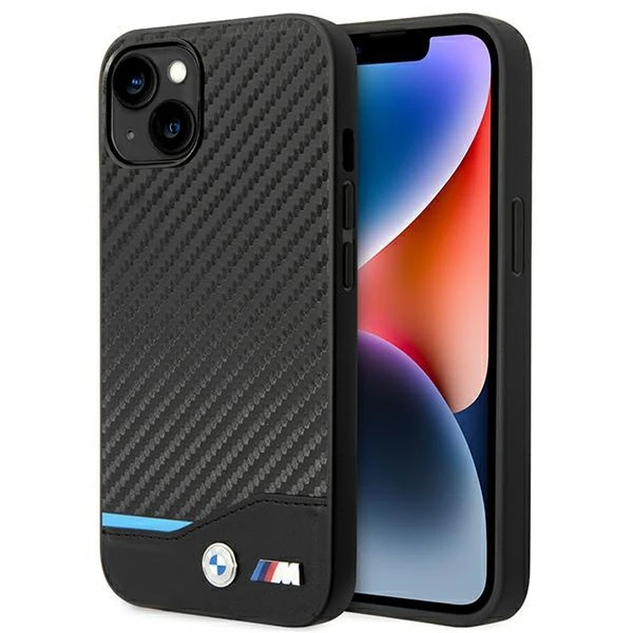 BMW BMHCP14M22NBCK Apple iPhone 14 Plus / 15 Plus black Leather Carbon