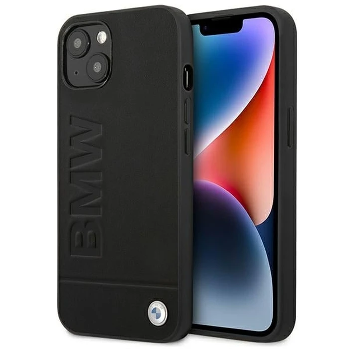 BMW BMHCP14MSLLBK Apple iPhone 14 Plus / 15 Plus black Leather Stamp