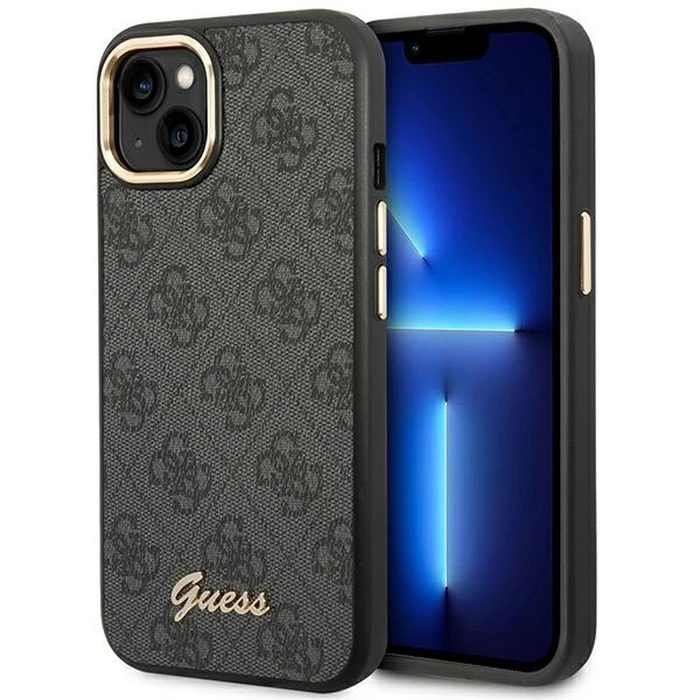 Guess GUHCP14MHG4SHK Apple iPhone 14 Plus / 15 Plus black hard case 4G Vintage Gold Logo