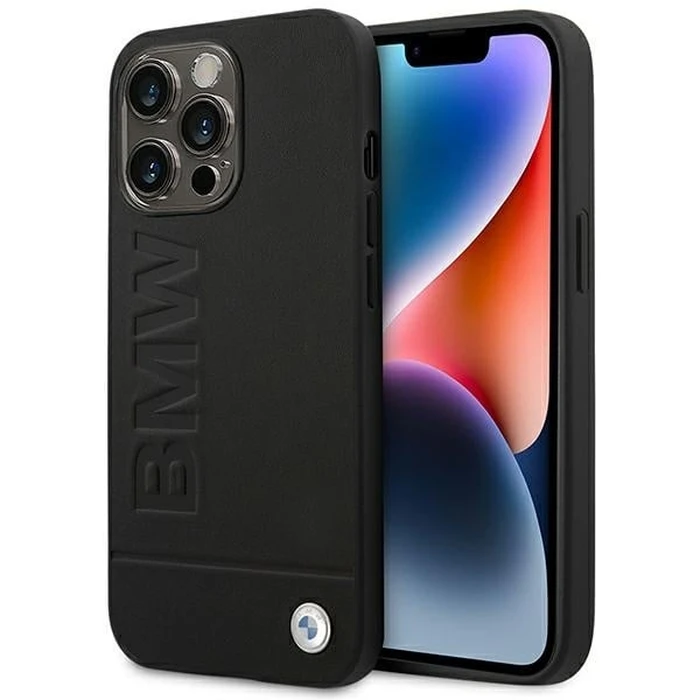BMW BMHCP14XSLLBK Apple iPhone 14 Pro Max black Leather Stamp