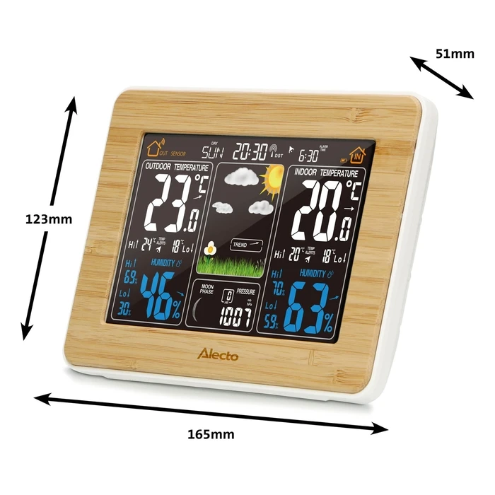Alecto WS-1560 Ασύρματος Μετεωρολογικός Σταθμός με Ασύρματο Αισθητήρα (Bamboo)
