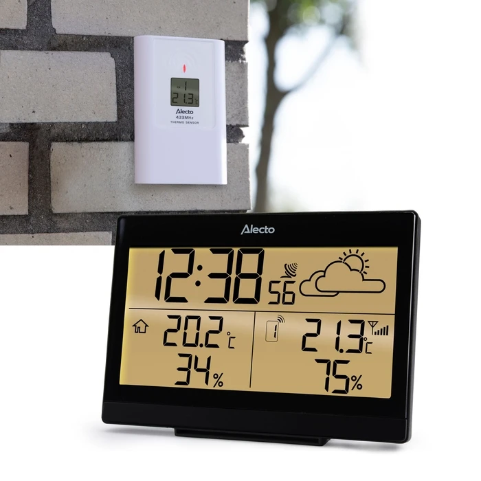 Alecto WS-2300 Ασύρματος Μετεωρολογικός Σταθμός με Αισθητήρα, Μαύρος
