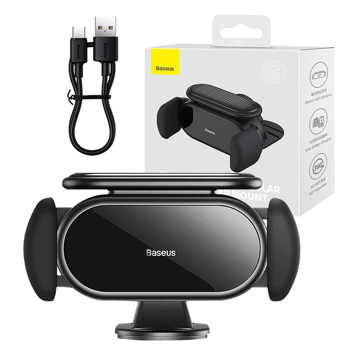 Βάση Στήριξης Smartphone Solar Electric Baseus Steel Cannon Pro (Black)