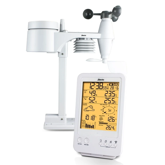 Alecto WS-4800 Professional Weather Station with Wireless Sensor - White