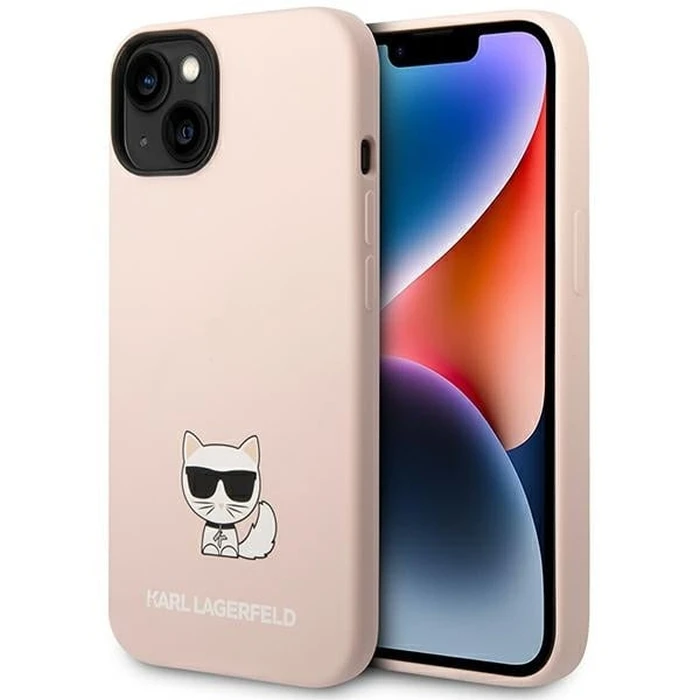 Karl Lagerfeld KLHCP14MSLCTPI Apple iPhone 14 Plus / 15 Plus hardcase jasnolight pink Silicone Choupette Body