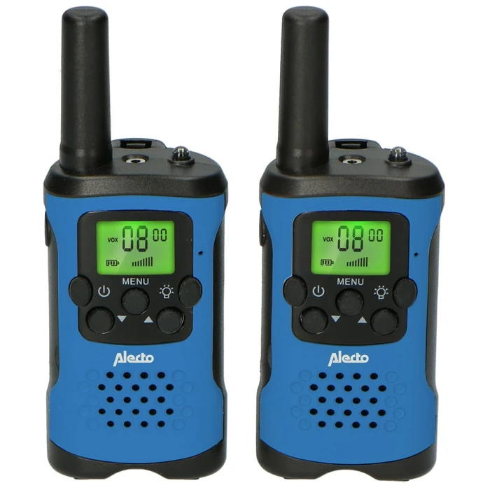 Alecto FR-115BW Kids Walkie Talkie Set (2-pack), Blue/Black, up to 7 km range