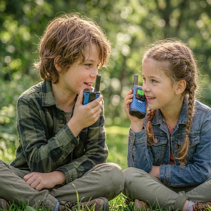 Alecto FR-115BW Kids Walkie Talkie Set (2-pack), Blue/Black, up to 7 km range