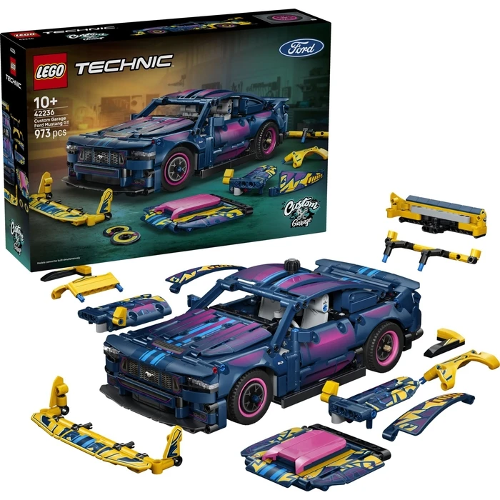 LEGO Technic Custom Garage Ford Mustang GT Car (42236) – 973 pieces – Ages 10+