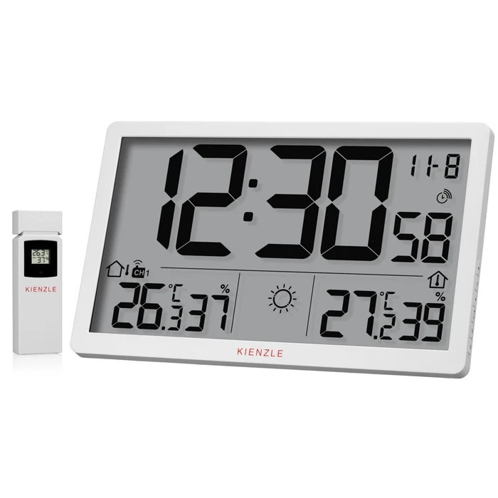 KIENZLE Jumbo NEO LCD Μετεωρολογικό Ρολόι Τοίχου Λευκό