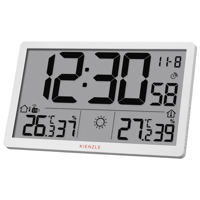 KIENZLE Jumbo NEO LCD Μετεωρολογικό Ρολόι Τοίχου Λευκό