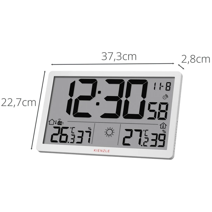 KIENZLE Jumbo NEO LCD Μετεωρολογικό Ρολόι Τοίχου Λευκό