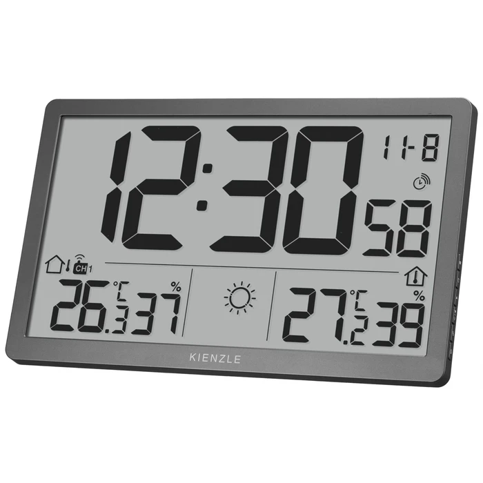 KIENZLE Jumbo NEO LCD Μετεωρολογικό Ρολόι Τοίχου γκρι