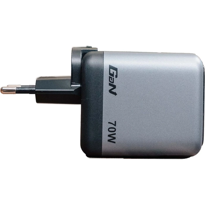 Verbatim Mini GaN Charger 70W with Retractable USB-C Cable & Display (MPN 32059)