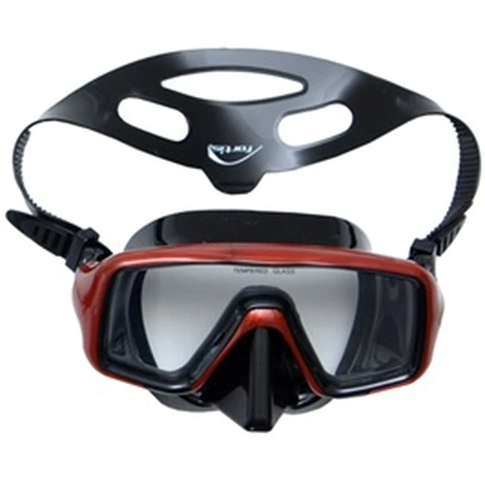 Fortis Adult Silicone Diving/Swimming Mask Red & Black