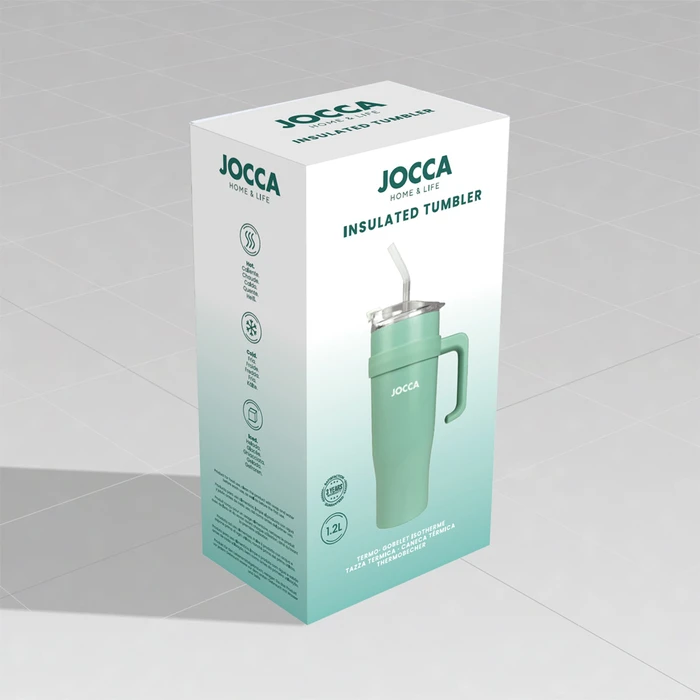Jocca Θερμός Μπουκάλι Ανοξείδωτο 1.2L Green με Λαβή, Επιστόμιο και Καλαμάκι J-2752