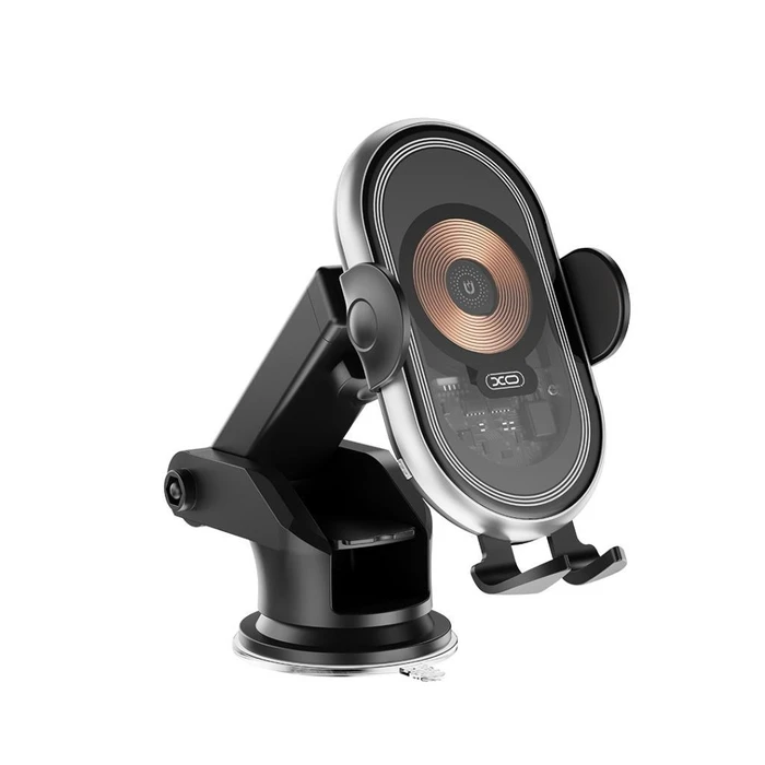 Φορτιστής Αυτοκινήτου Xo Wx038 Διάφανος Ασύρματος Βάση Ταμπλό Μαύρος